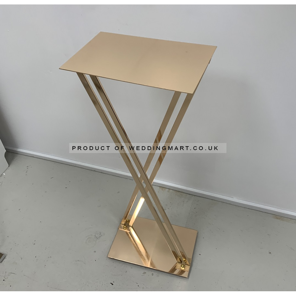 80cm Cross Legs Wedding Metal Floral Stand - Gold