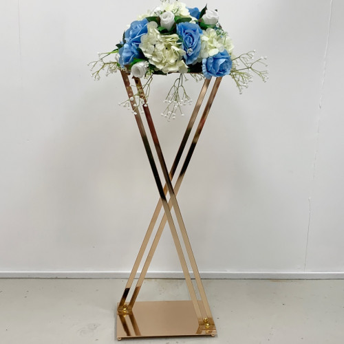80cm Cross Legs Wedding Metal Floral Stand - Gold