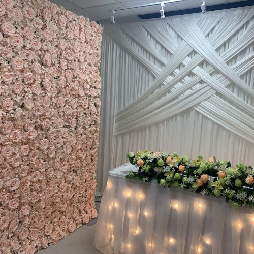 8ftx8ft Peach Wedding Flower Wall - RFW2202