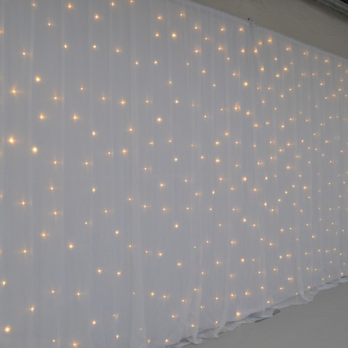 3Mx3M White LED Star light Wedding Backdrop - Warm WHITE LEDs
