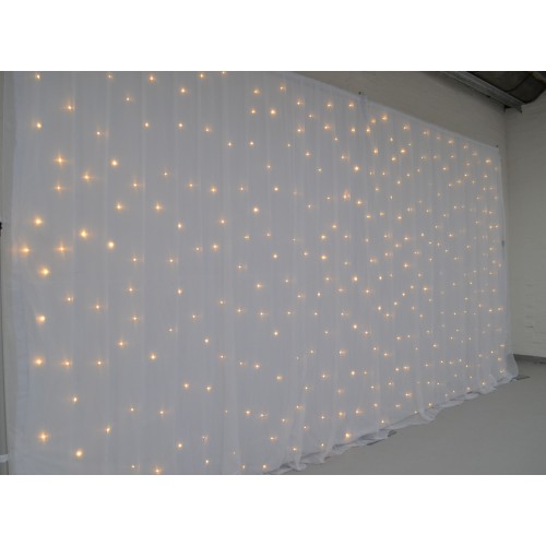 3Mx3M White LED Starlight Wedding Backdrop - Warm WHITE LEDs