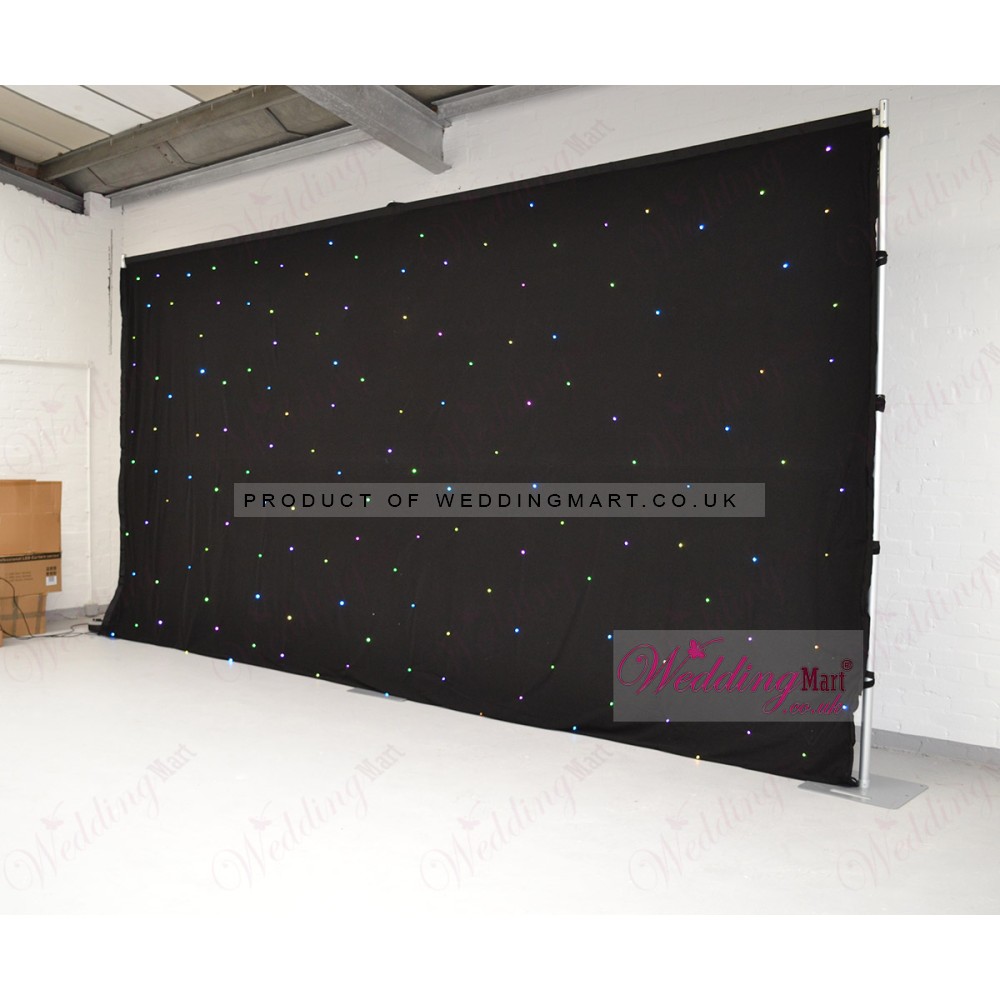 3Mx3M BLACK RGB LED Starlight LED Wedding Backdrop