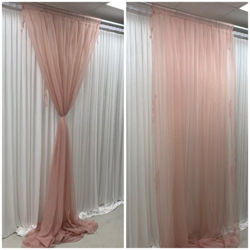 1m (w) x 4m (h) Voil Overlay Panel - Dusty Pink