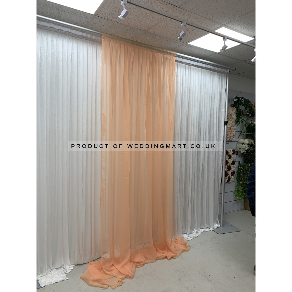 1m (w) x 4m (h) Voil Overlay Panel - Peach