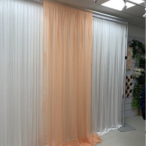 1m (w) x 4m (h) Voil Overlay Panel - Peach – Wholesale Voil Overlays for Wedding Decorators | WeddingMart