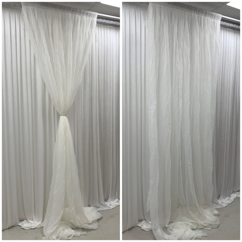 1m (w) x 4m (h) Voil Overlay Panel - IVORY – Wholesale Voil Overlays for Wedding Decorators | WeddingMart