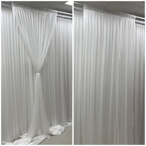 1m (w) x 4m (h) Silk Wedding Backdrop Overlay Panel - White
