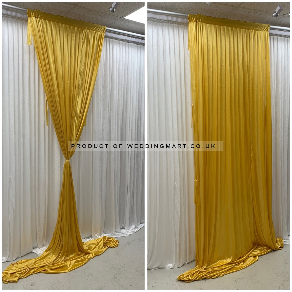 1m (w) x 4m (h) Silk Wedding Backdrop Overlay Panel - Gold
