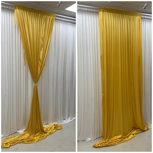 1m (w) x 4m (h) Silk Wedding Backdrop Overlay Panel - GOLD