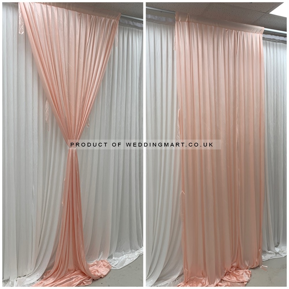 1m (w) x 4m (h) Silk Wedding Backdrop Overlay Panel - Rose Gold