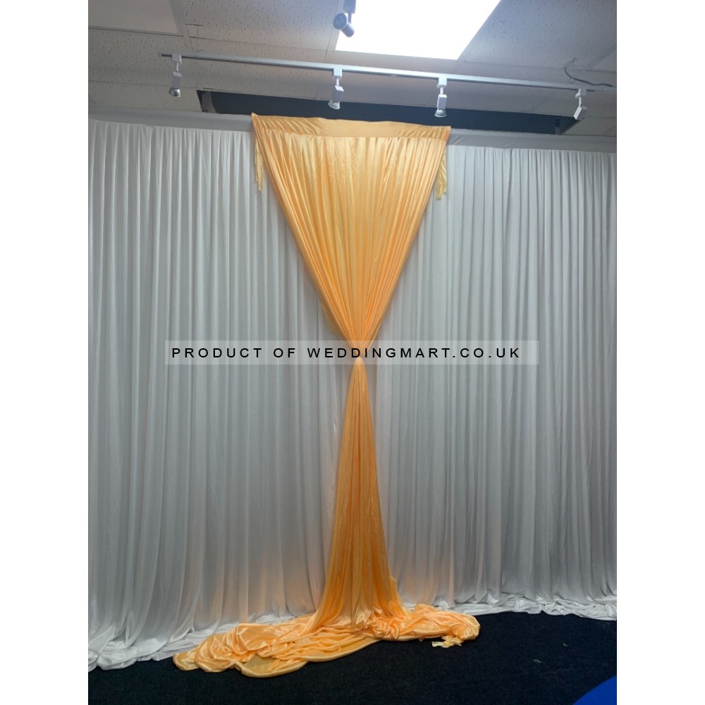 1m (w) x 4m (h) Silk Wedding Backdrop Overlay Panel -  Peach