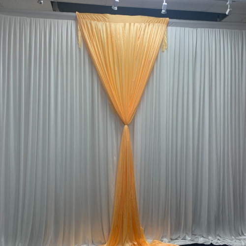 1m (w) x 4m (h) Silk Wedding Backdrop Overlay Panel - Peach – Wholesale Silk Overlays for Wedding Decorators | WeddingMart