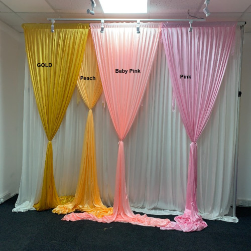 1m (w) x 4m (h) Silk Wedding Backdrop Overlay Panel - Peach – Wholesale Silk Overlays for Wedding Decorators | WeddingMart