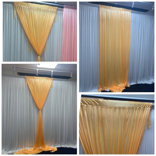1m (w) x 4m (h) Silk Wedding Backdrop Overlay Panel - Peach