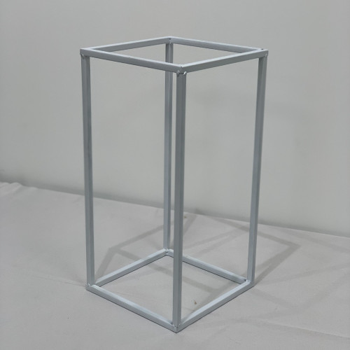 80cm Budget Rectangular Metal Centrepiece Stands - WHITE – Wholesale Budget Centerpiece Stands for Wedding Decorators | WeddingMart