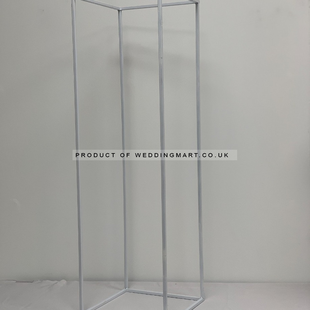 40cm Budget Rectangular Metal Centrepiece Stands - WHITE – Wholesale Centrepiece Stands for Wedding Decorators | WeddingMart