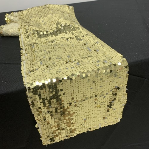 Big Payette Sequin Wedding Table Runner - GOLD