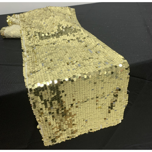 Big Payette Sequin Wedding Table Runner - GOLD