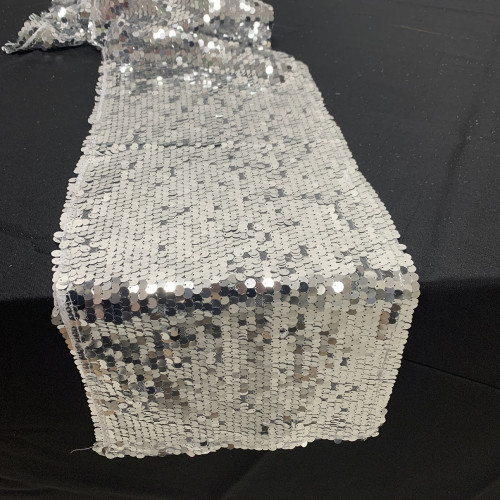 Big Payette Sequin Wedding Table Runner - SILVER Big Payette Sequin Wedding Table Runner - SILVER