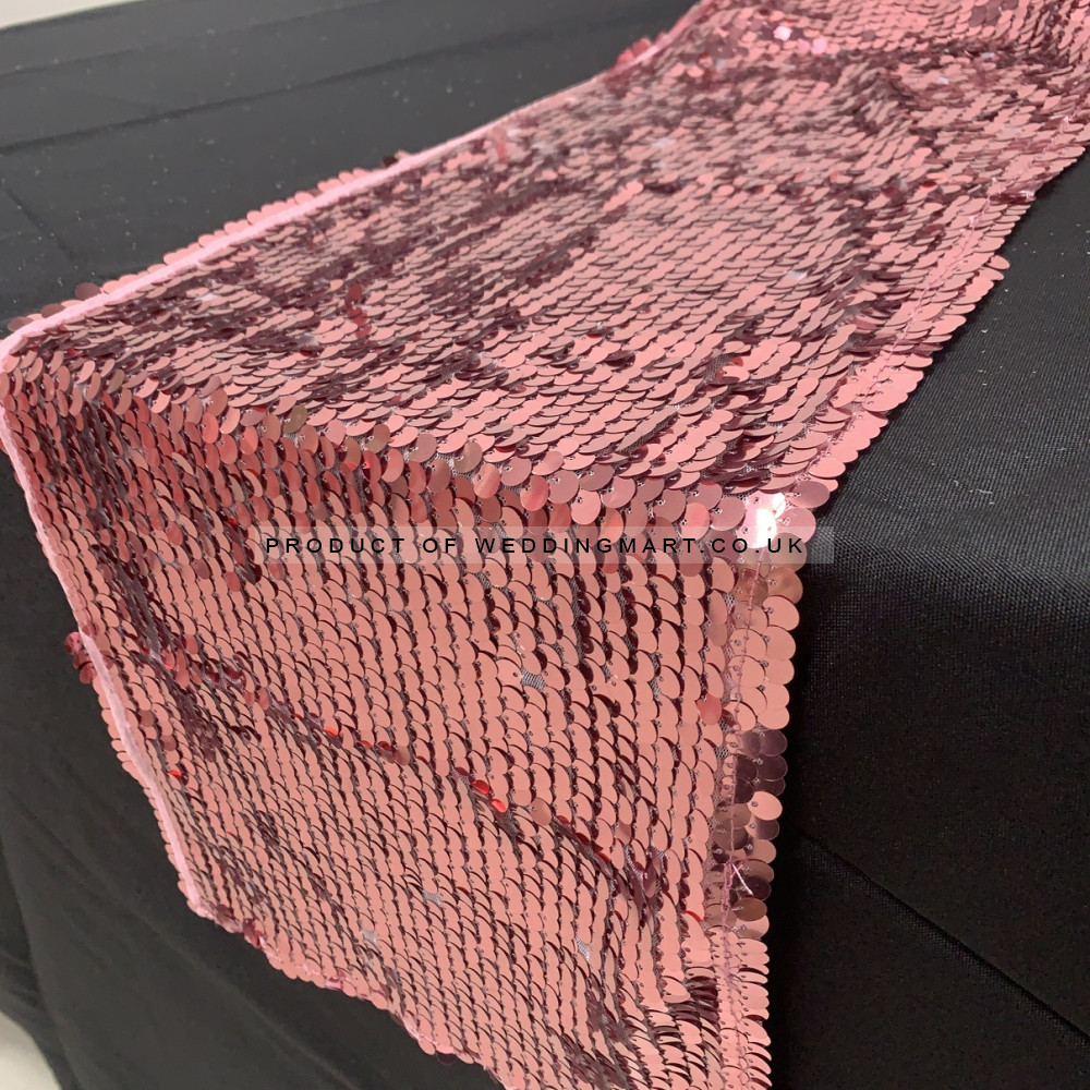 Big Payette Sequin Wedding Table Runner - DUSTY PINK