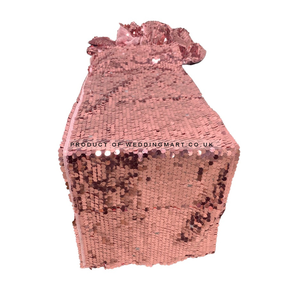 Big Payette Sequin Wedding Table Runner - DUSTY PINK