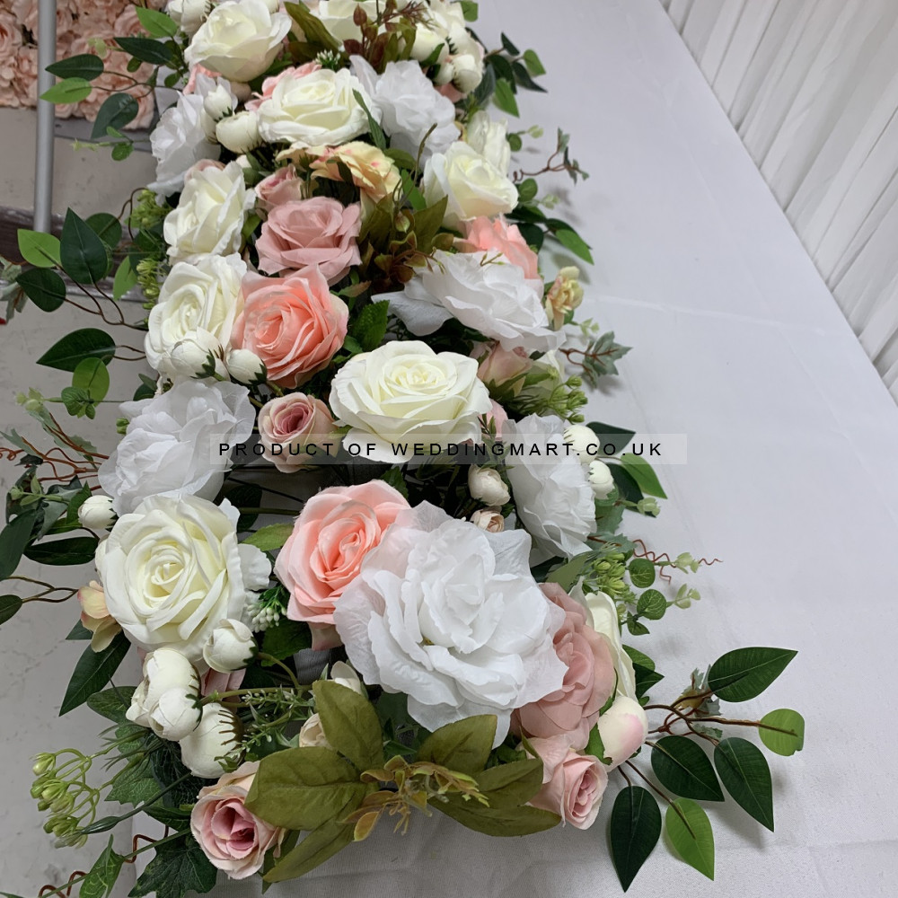 100cm Wedding Top Table Floral Runner - TR2203 – Wholesale Hoop and Table Floral Arrangements for Wedding Decorators | WeddingMart