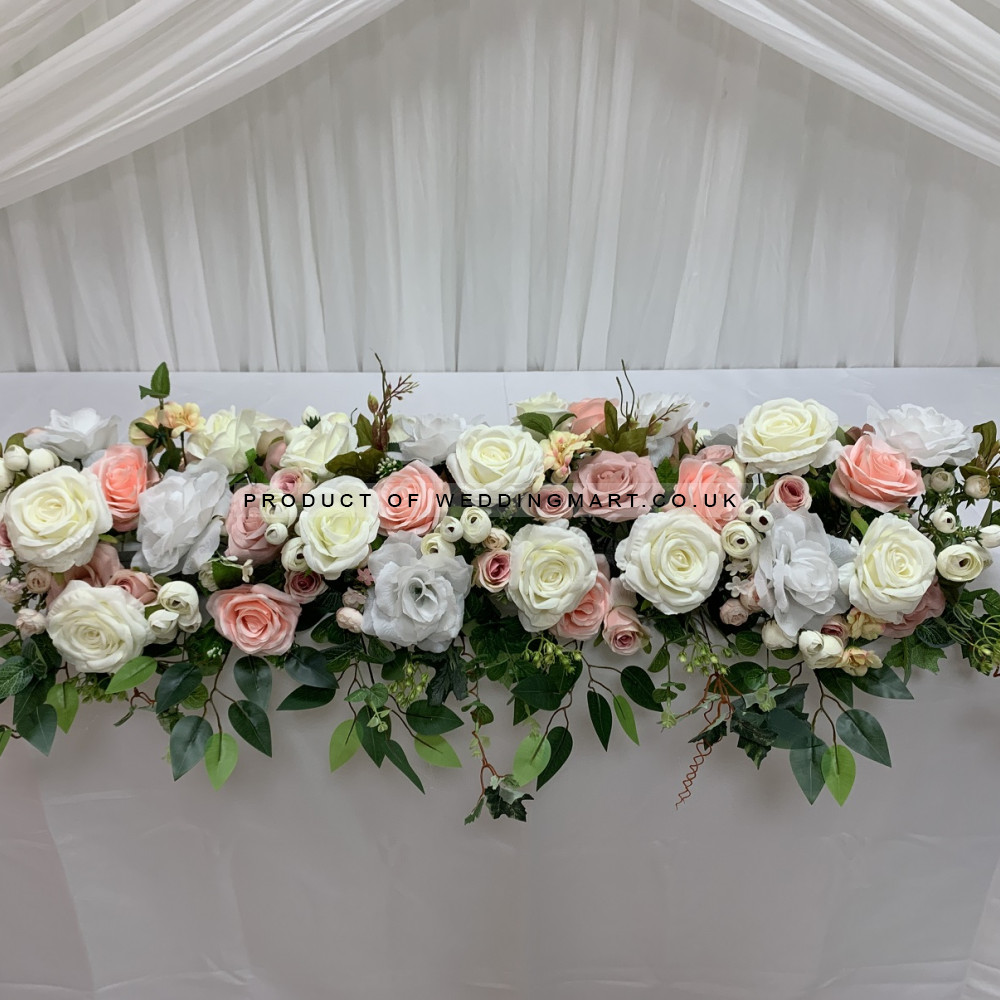 100cm Wedding Top Table Floral Runner - TR2203 – Wholesale Hoop and Table Floral Arrangements for Wedding Decorators | WeddingMart