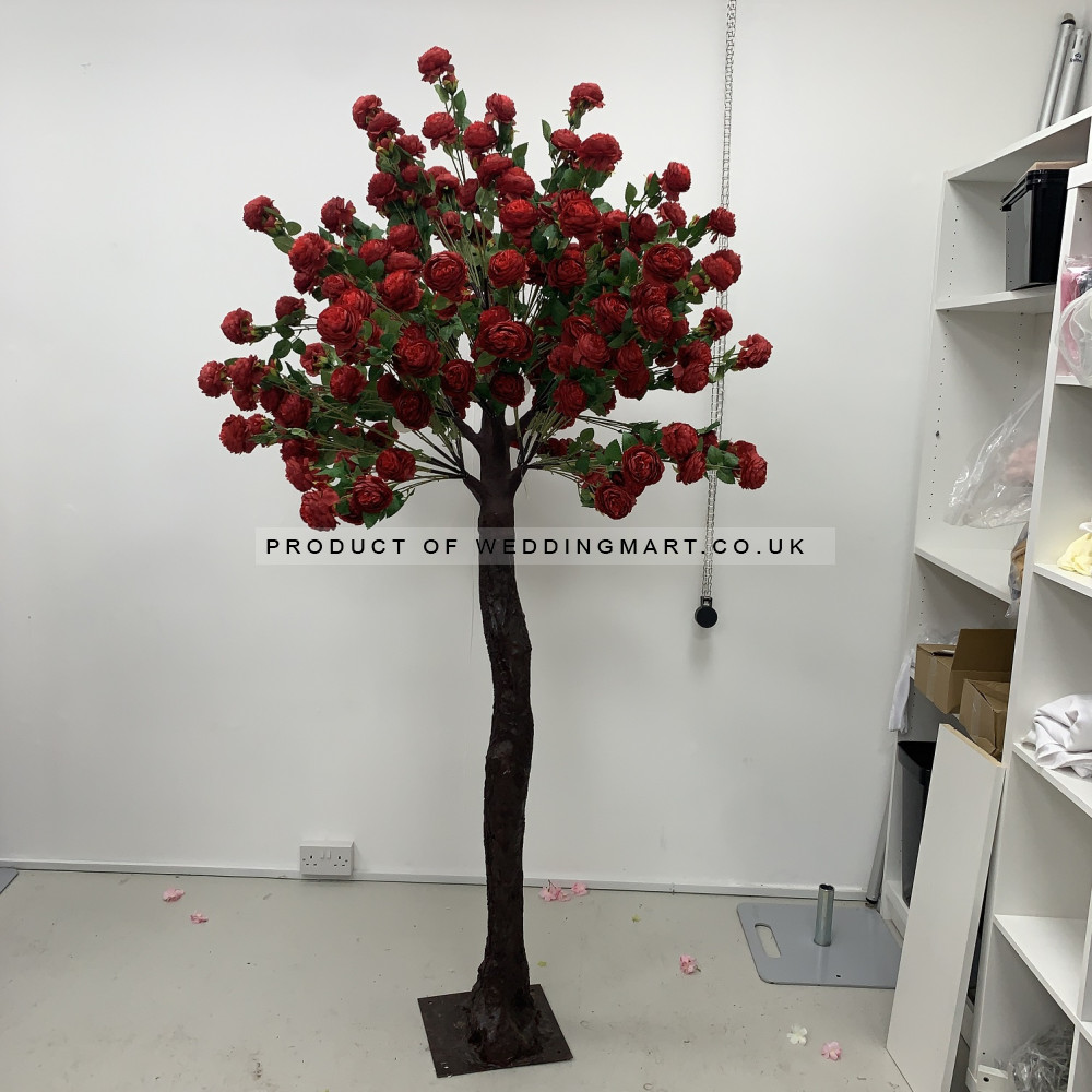 200cm Artificial Rose Tree with Interchangable Branches - RED – Wholesale Big Artificial Trees and Plants for Wedding Decorators | WeddingMart