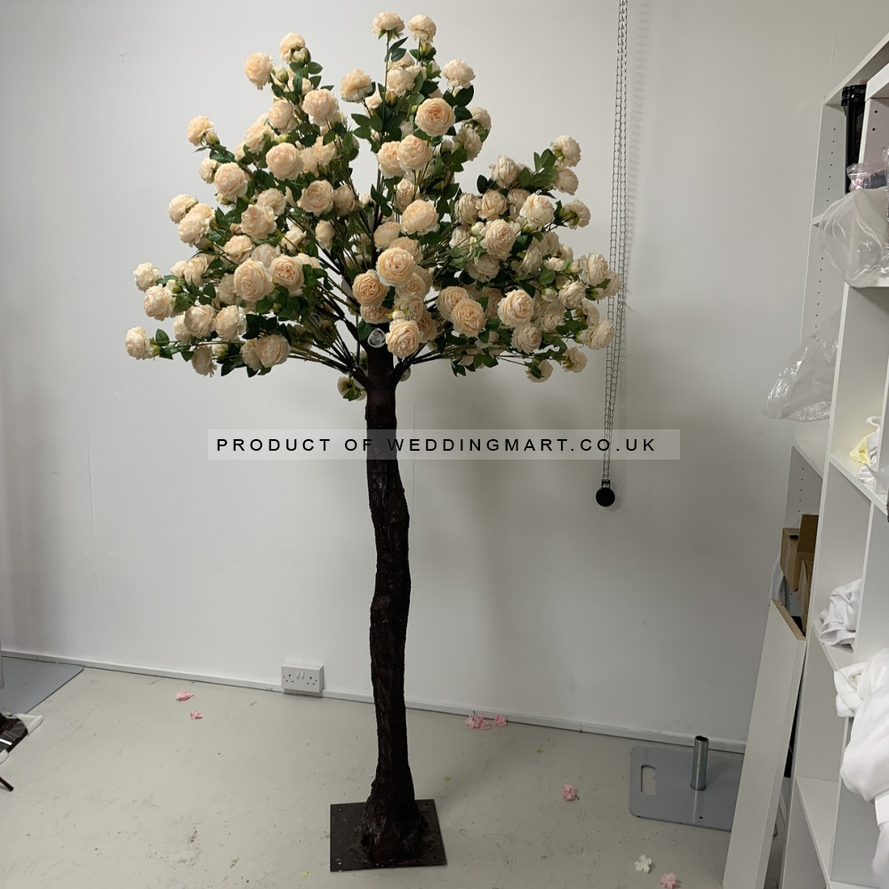 200cm Artificial Rose Tree with Interchangable Branches - PEACH – Wholesale Big Artificial Trees and Plants for Wedding Decorators | WeddingMart