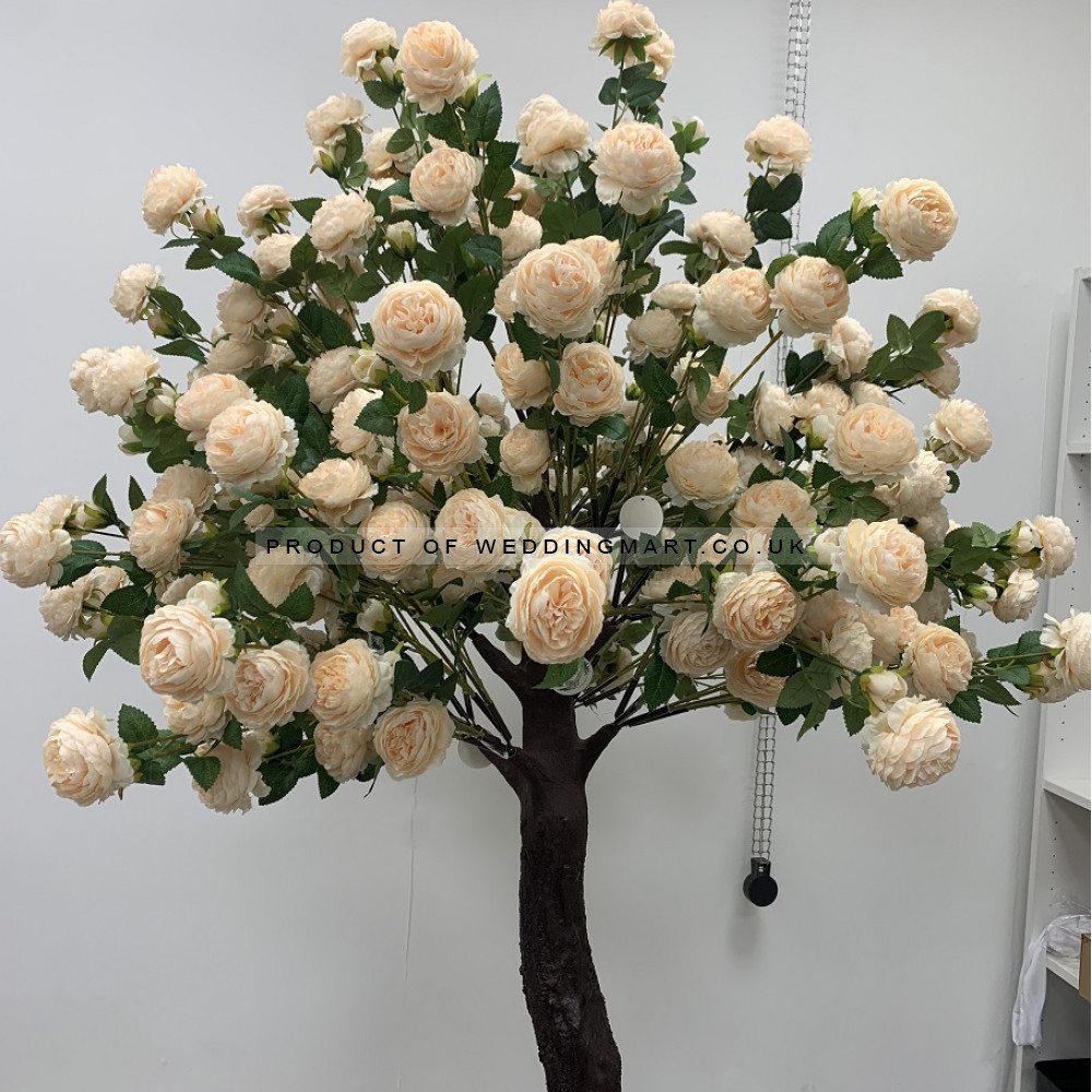 200cm Artificial Rose Tree with Interchangable Branches - PEACH