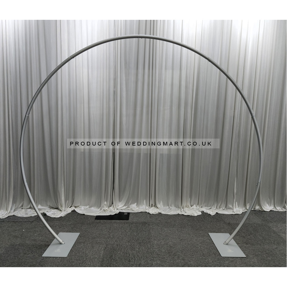 280cm Circular Aluminium Wedding Arch Frame - Silver