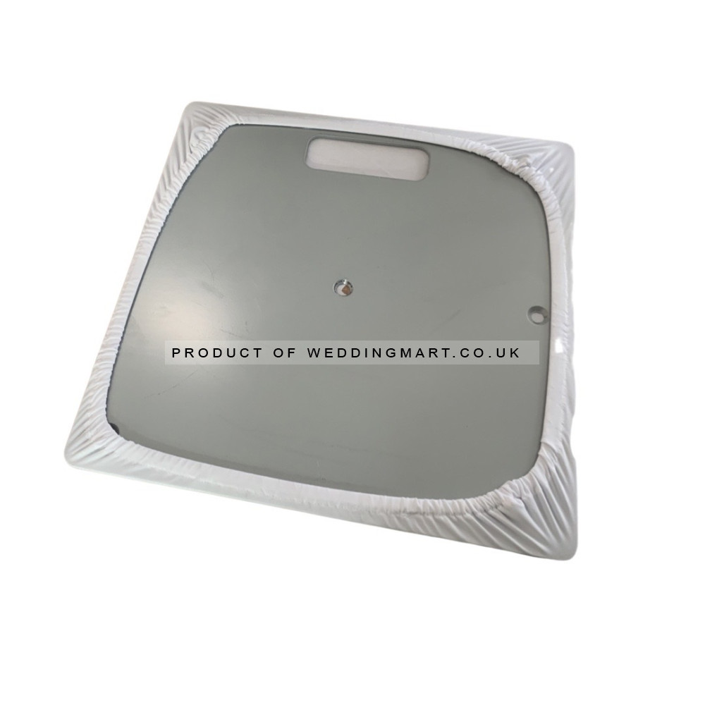 Stretch Fit Pipe and Drape Base Plate Cover - White – Wholesale Pipe and Drape Accessories for Wedding Decorators | WeddingMart