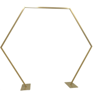 280cm Hexagonal Geometric Wedding Arch Frame - GOLD