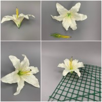 18cm Artificial IVORY Lily Head - Pack of 12