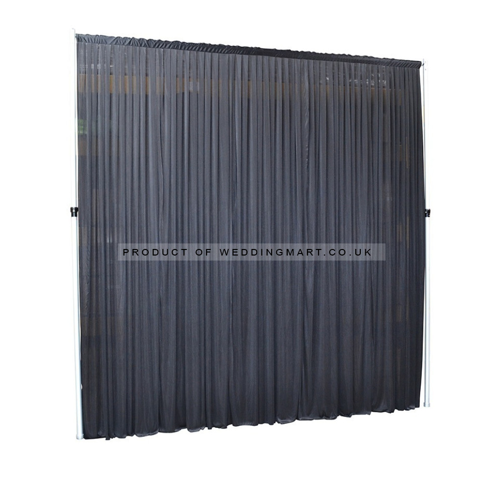 3m (w) x 5m (h) Wedding Backdrop Curtain - Black – Wholesale Silk Backdrop Curtains for Wedding Decorators | WeddingMart