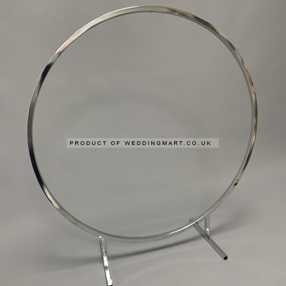 60cm Wedding Table Floral Centerpiece Hoop Ring - Silver – Wholesale Centrepiece Stands for Wedding Decorators | WeddingMart