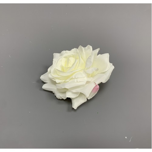 12mm Ivory Open Rose Heads - Pack of 12