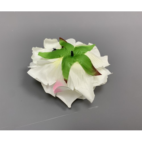 12mm Premium Quality Artificial White Rose Heads - White