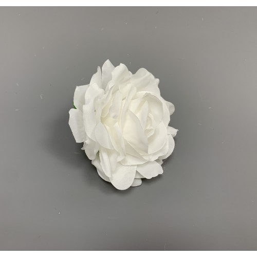 12mm Premium Quality Artificial White Rose Heads - White