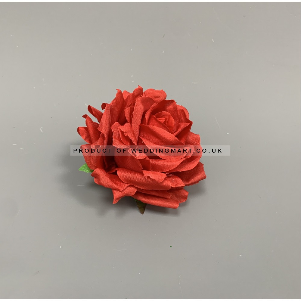12mm Premium Quality Artificial Red Rose Heads Pack of