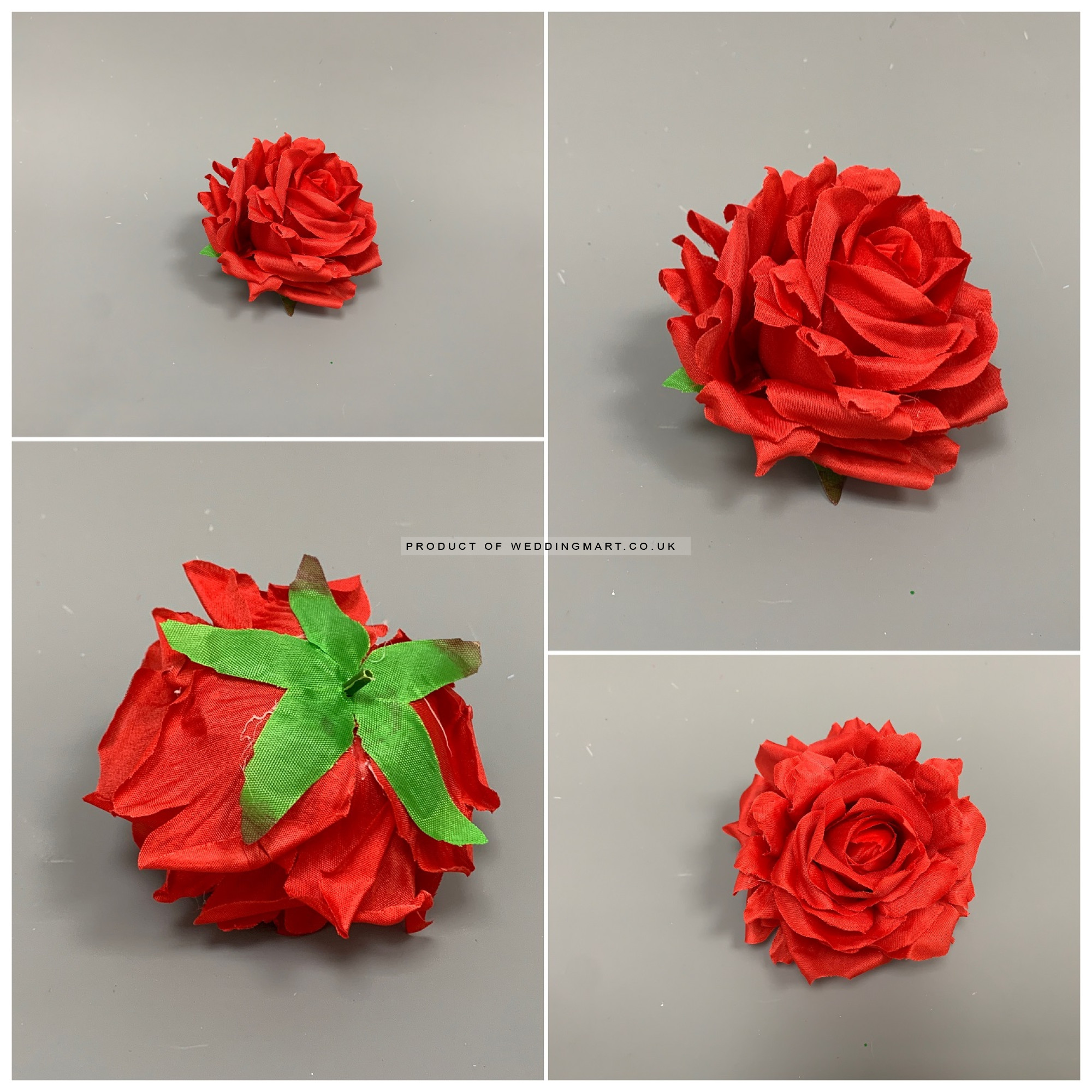 12mm Premium Quality Artificial Red Rose Heads Pack of
