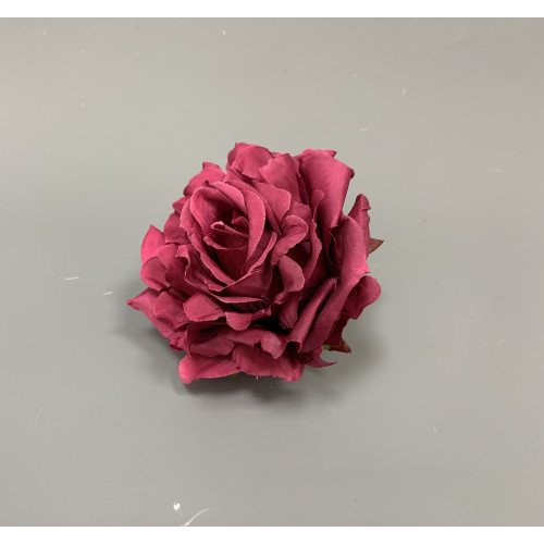 12mm Burgundy Open Rose Heads - Pack of 12