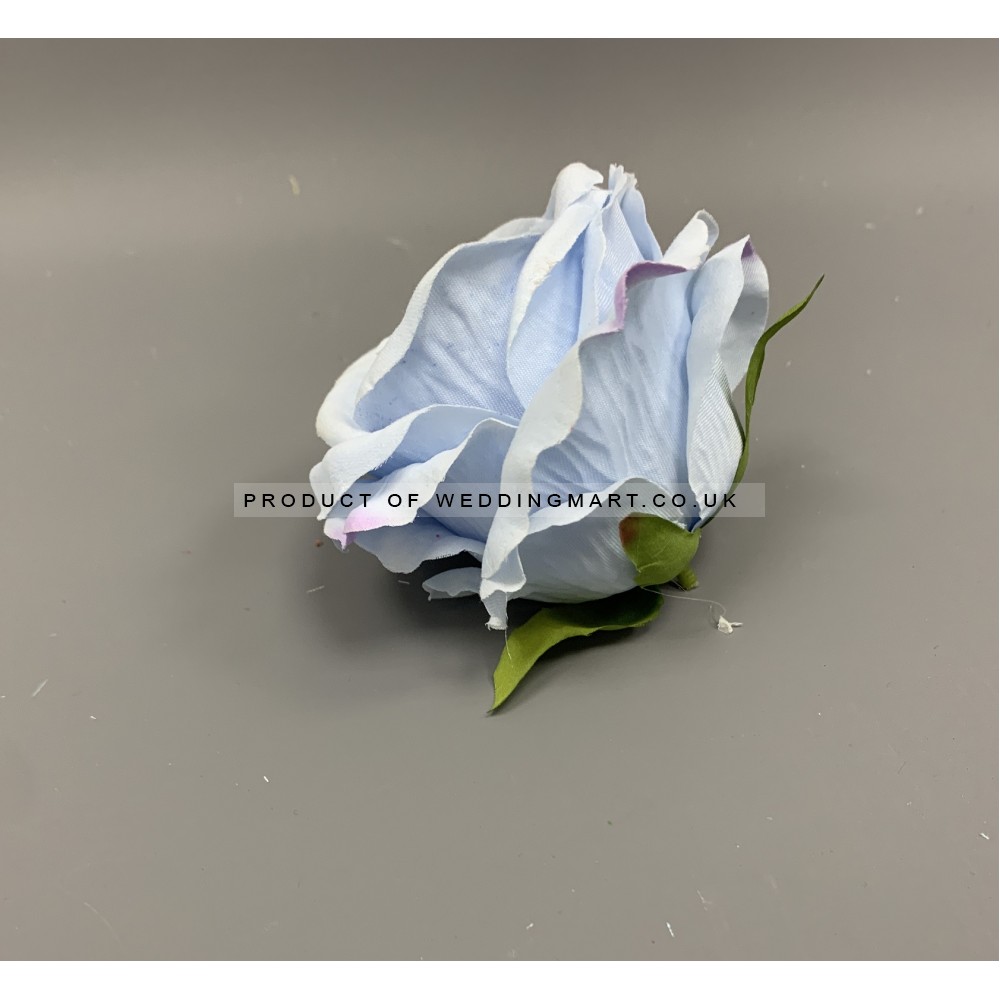 12mm Blue Open Rose Heads - Pack of 12