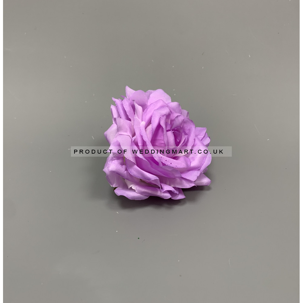12mm Purple Open Rose Heads - Pack of 12