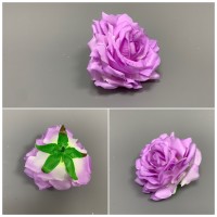 12mm Purple Open Rose Heads - Pack of 12