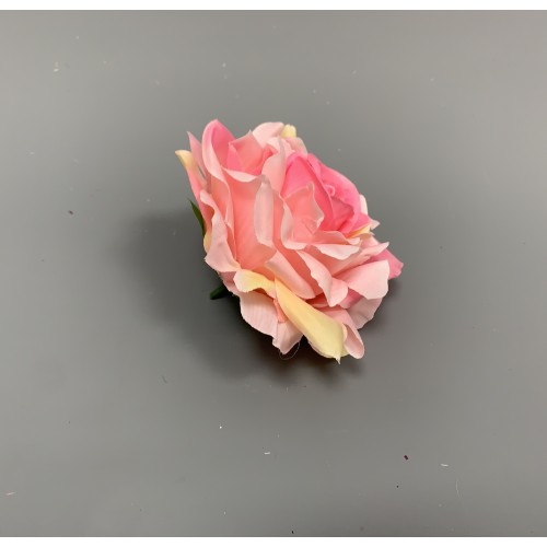 12mm Cream and Pink Open Rose Heads - Pack of 12