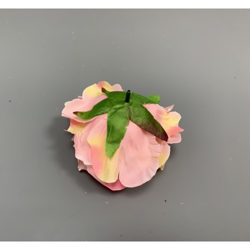 12mm Premium Quality Artificial Cream and Pink Rose Heads - Pack of 12