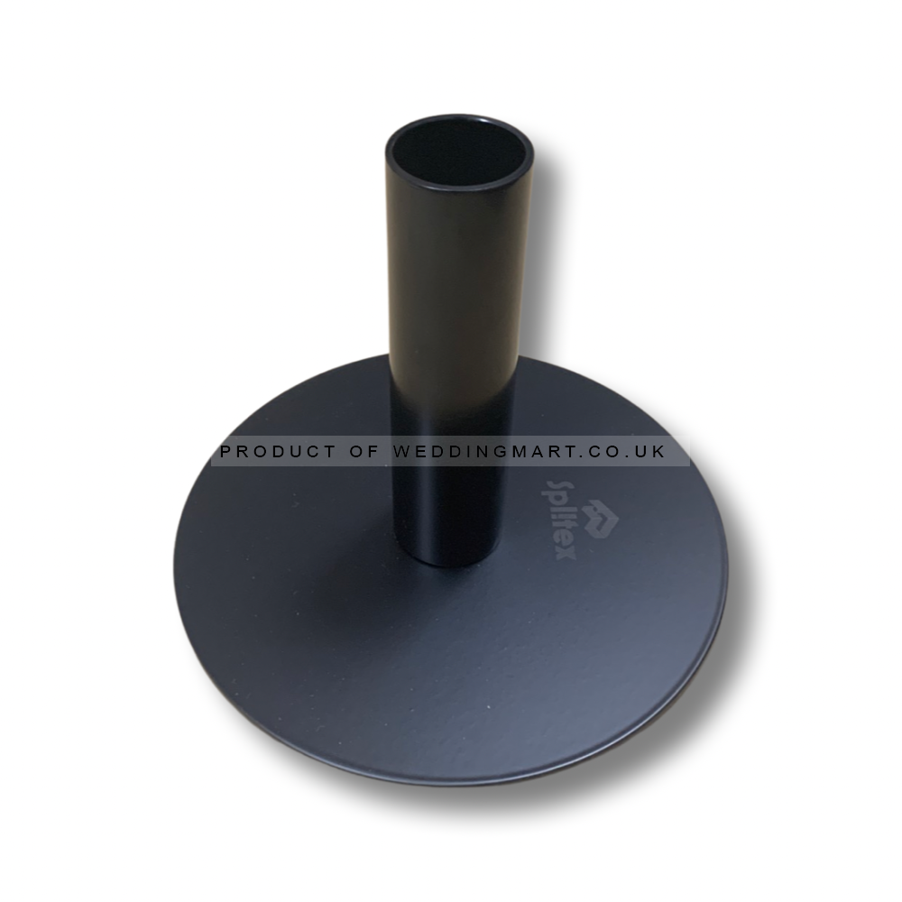 20cm Black Round Metal Base Plate – Wholesale Base Plates and Spigots for Wedding Decorators | WeddingMart