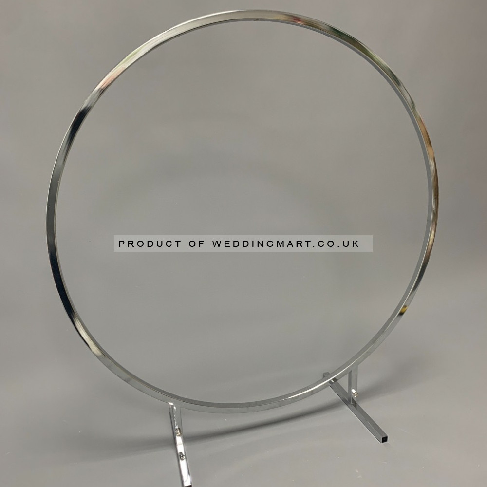 80cm Wedding Table Floral Centerpiece Hoop Ring - Silver