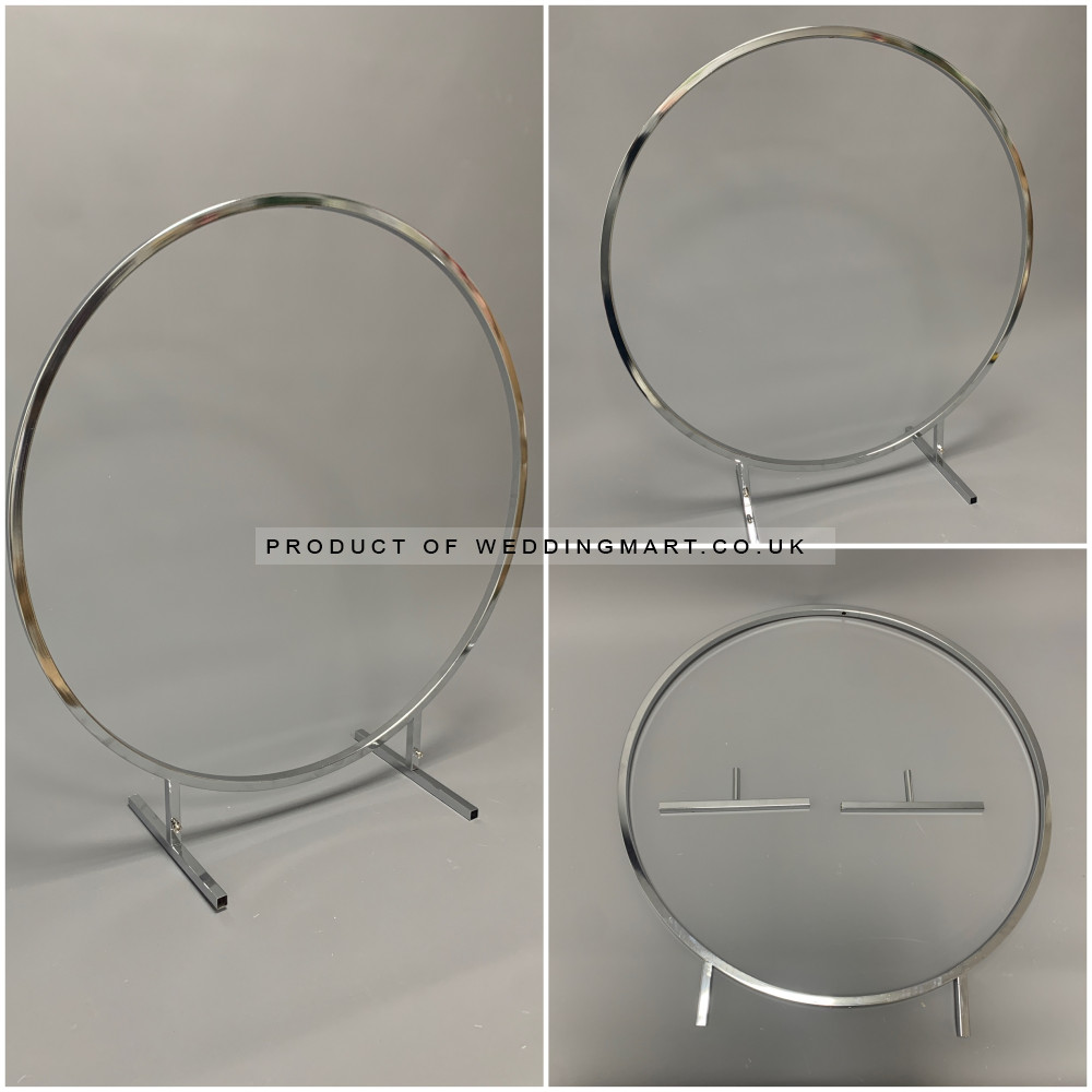 80cm Wedding Table Floral Centerpiece Hoop Ring - Silver